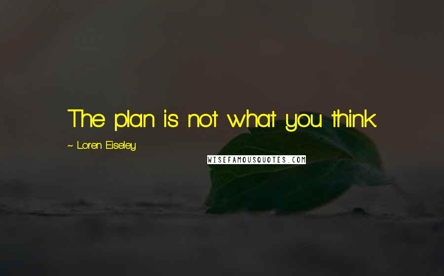 Loren Eiseley Quotes: The plan is not what you think.