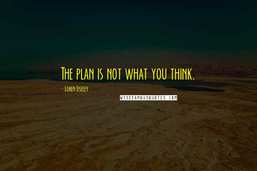 Loren Eiseley Quotes: The plan is not what you think.