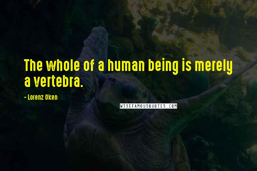 Lorenz Oken Quotes: The whole of a human being is merely a vertebra.