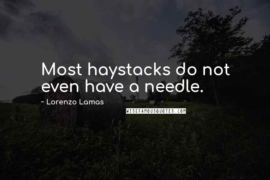 Lorenzo Lamas Quotes: Most haystacks do not even have a needle.