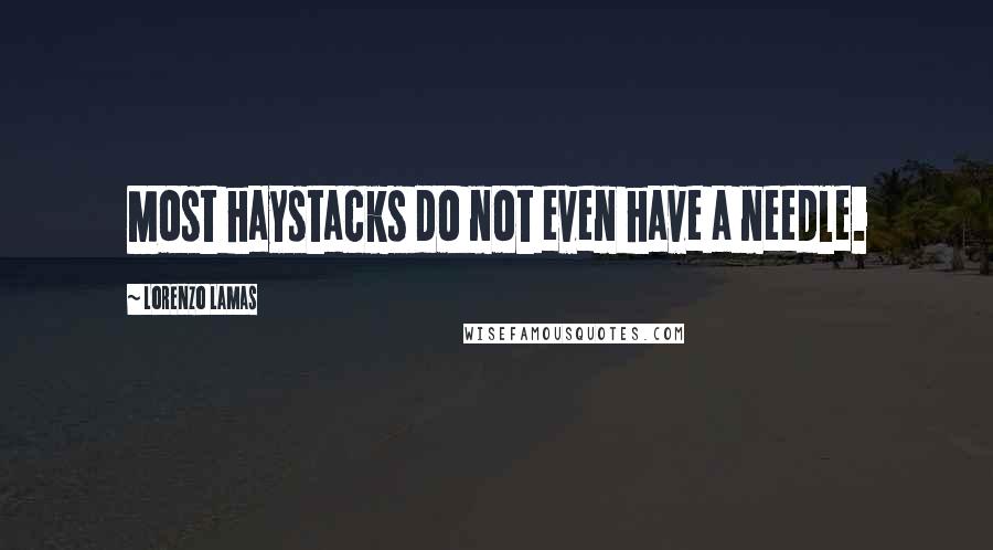 Lorenzo Lamas Quotes: Most haystacks do not even have a needle.