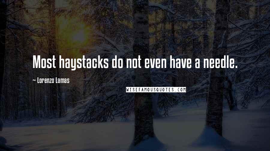 Lorenzo Lamas Quotes: Most haystacks do not even have a needle.