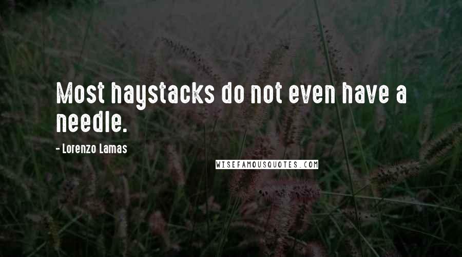 Lorenzo Lamas Quotes: Most haystacks do not even have a needle.