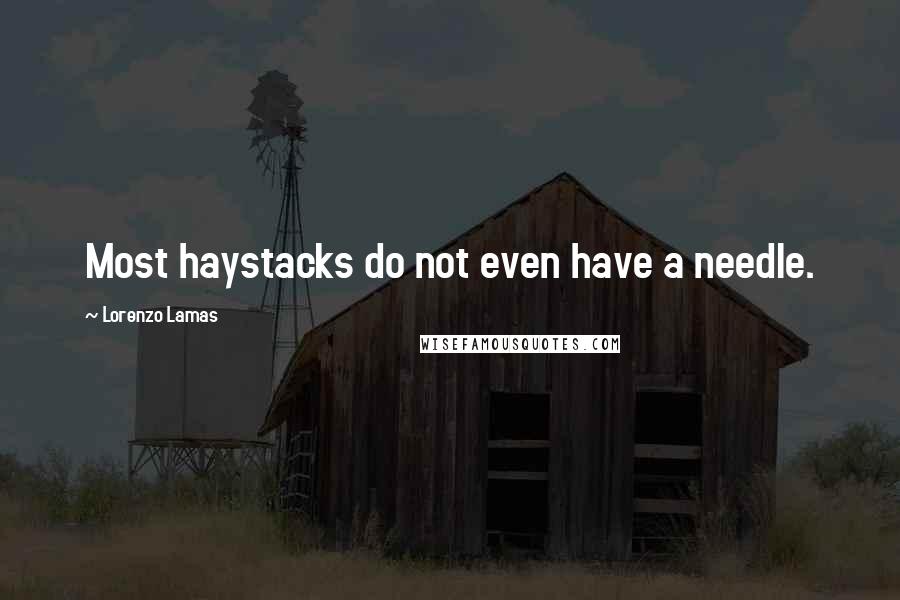 Lorenzo Lamas Quotes: Most haystacks do not even have a needle.