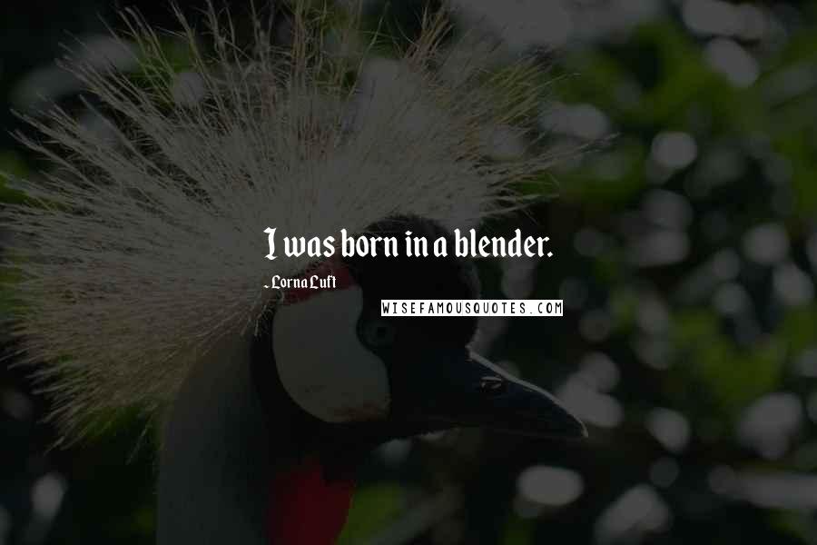 Lorna Luft Quotes: I was born in a blender.