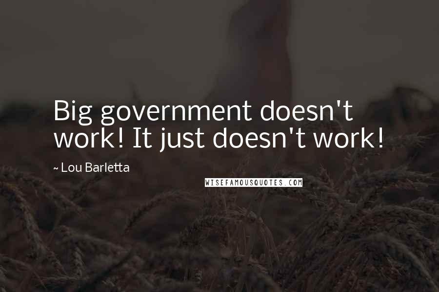 Lou Barletta Quotes: Big government doesn't work! It just doesn't work!