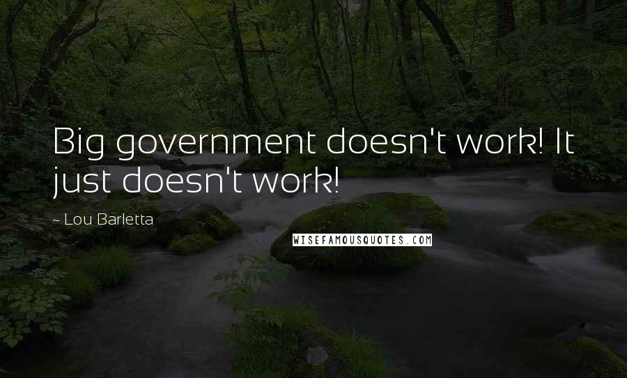 Lou Barletta Quotes: Big government doesn't work! It just doesn't work!