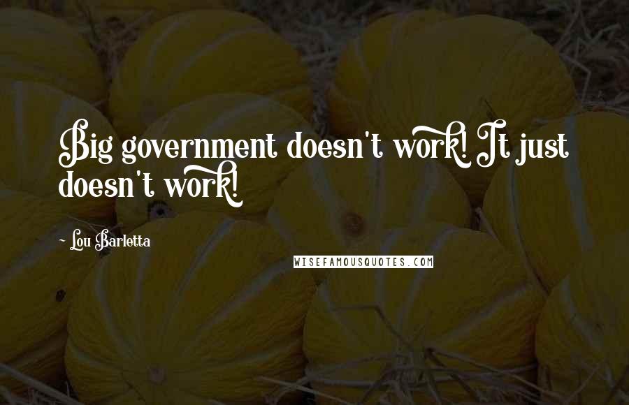 Lou Barletta Quotes: Big government doesn't work! It just doesn't work!