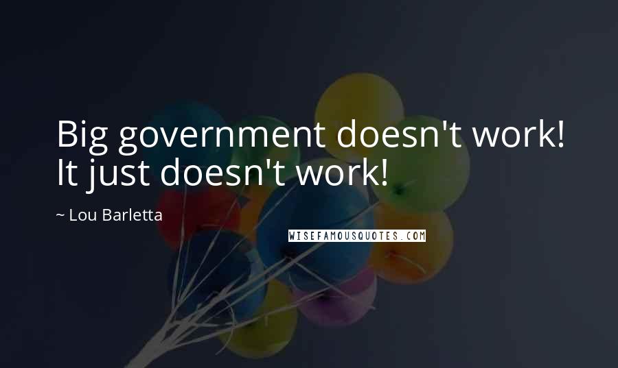 Lou Barletta Quotes: Big government doesn't work! It just doesn't work!