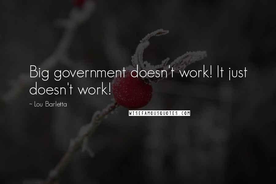 Lou Barletta Quotes: Big government doesn't work! It just doesn't work!