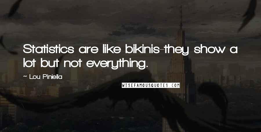 Lou Piniella Quotes: Statistics are like bikinis-they show a lot but not everything.