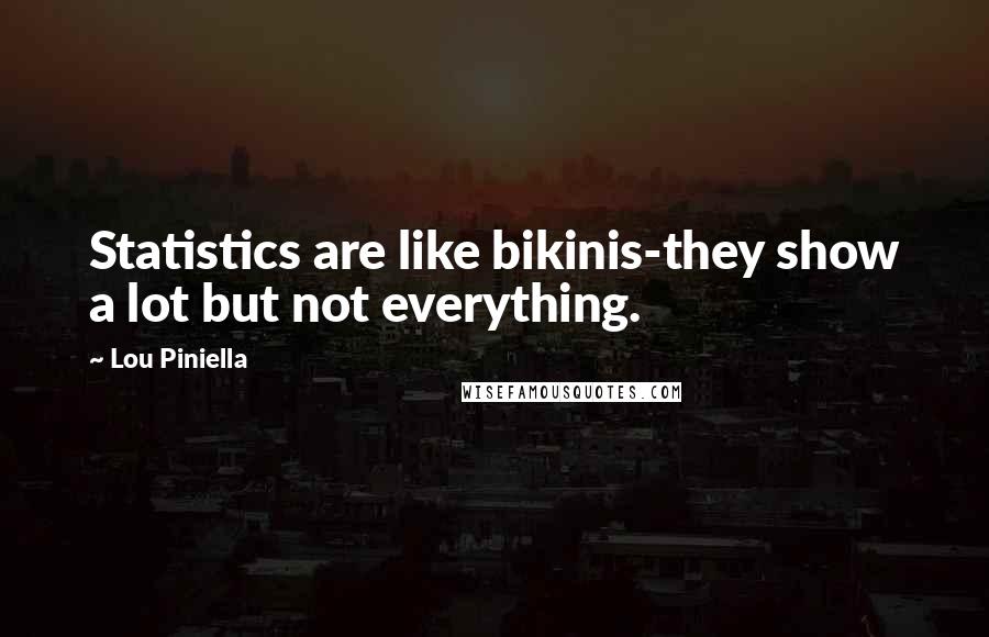 Lou Piniella Quotes: Statistics are like bikinis-they show a lot but not everything.
