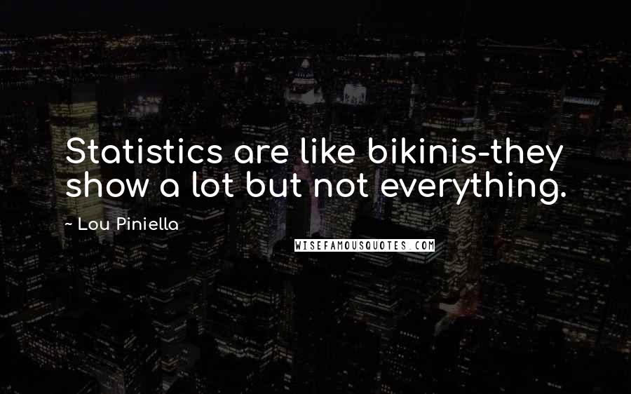 Lou Piniella Quotes: Statistics are like bikinis-they show a lot but not everything.
