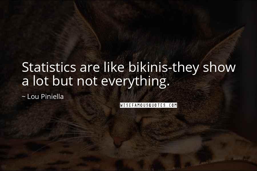 Lou Piniella Quotes: Statistics are like bikinis-they show a lot but not everything.