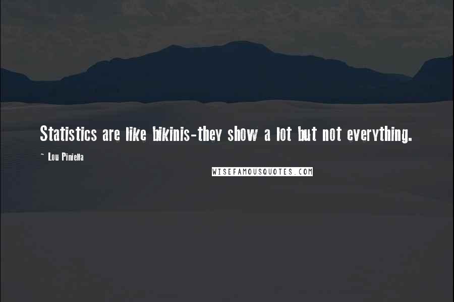 Lou Piniella Quotes: Statistics are like bikinis-they show a lot but not everything.