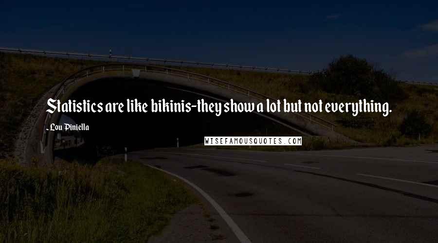 Lou Piniella Quotes: Statistics are like bikinis-they show a lot but not everything.