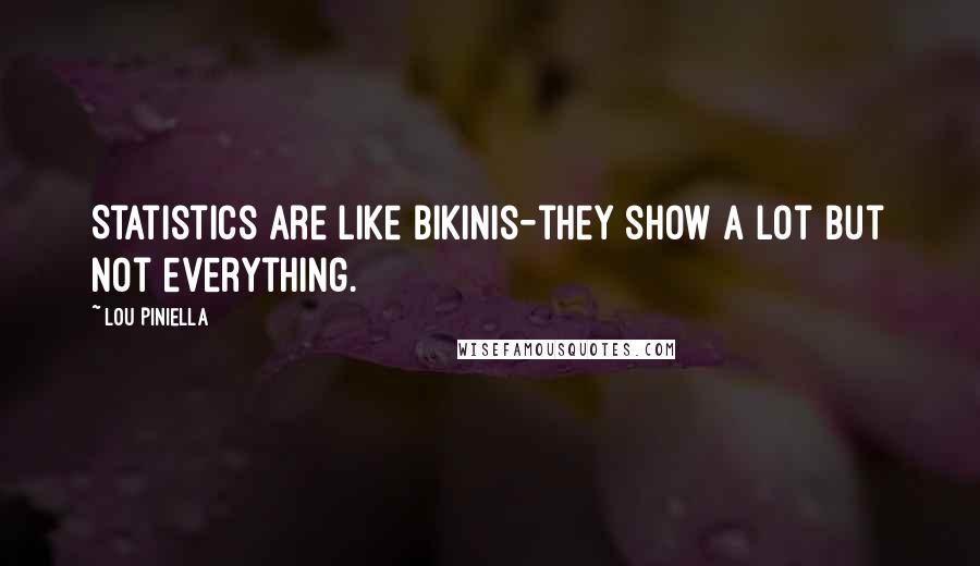 Lou Piniella Quotes: Statistics are like bikinis-they show a lot but not everything.