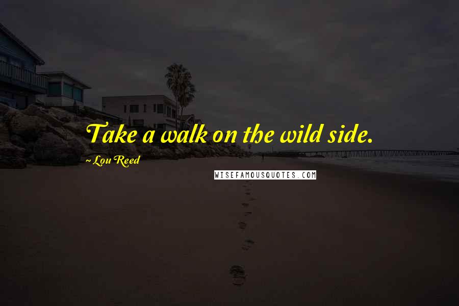 Lou Reed Quotes: Take a walk on the wild side.