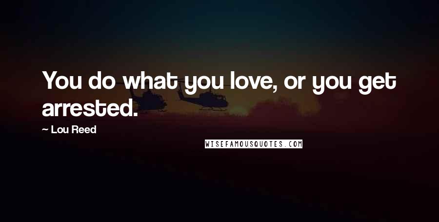 Lou Reed Quotes: You do what you love, or you get arrested.