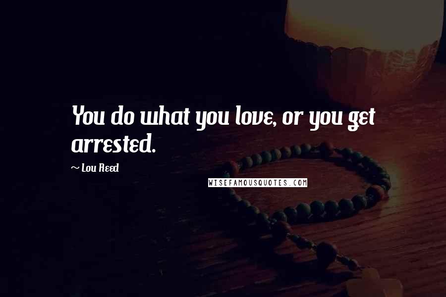 Lou Reed Quotes: You do what you love, or you get arrested.