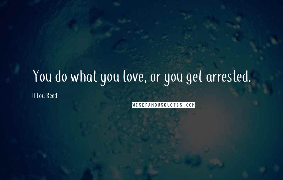 Lou Reed Quotes: You do what you love, or you get arrested.