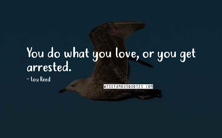 Lou Reed Quotes: You do what you love, or you get arrested.