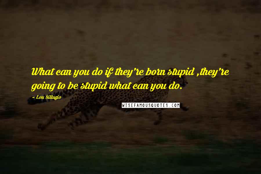 Lou Silluzio Quotes: What can you do if they're born stupid ,they're going to be stupid what can you do.