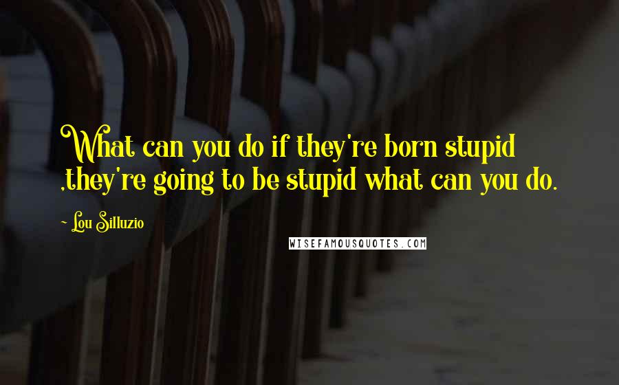 Lou Silluzio Quotes: What can you do if they're born stupid ,they're going to be stupid what can you do.