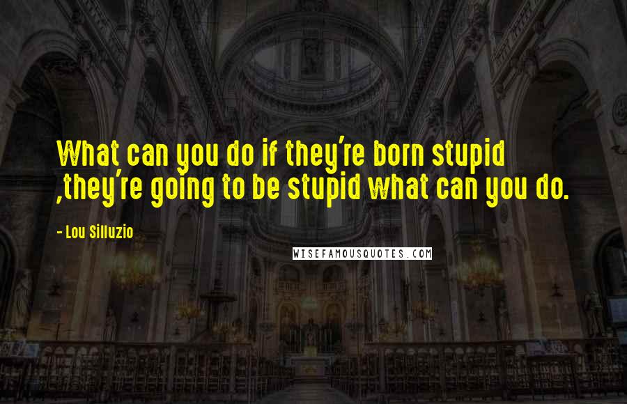 Lou Silluzio Quotes: What can you do if they're born stupid ,they're going to be stupid what can you do.