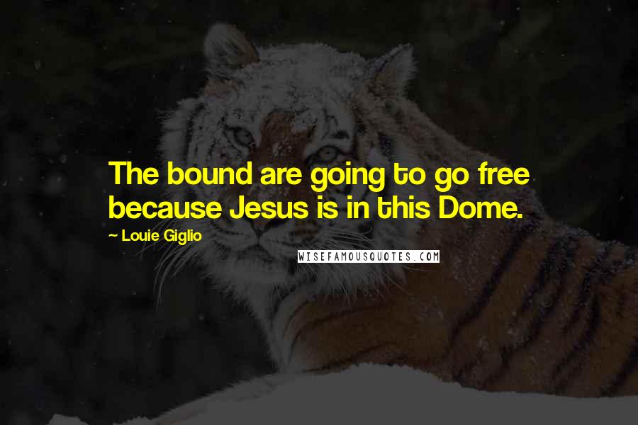 Louie Giglio Quotes: The bound are going to go free because Jesus is in this Dome.