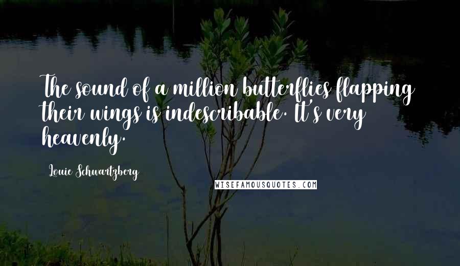 Louie Schwartzberg Quotes: The sound of a million butterflies flapping their wings is indescribable. It's very heavenly.