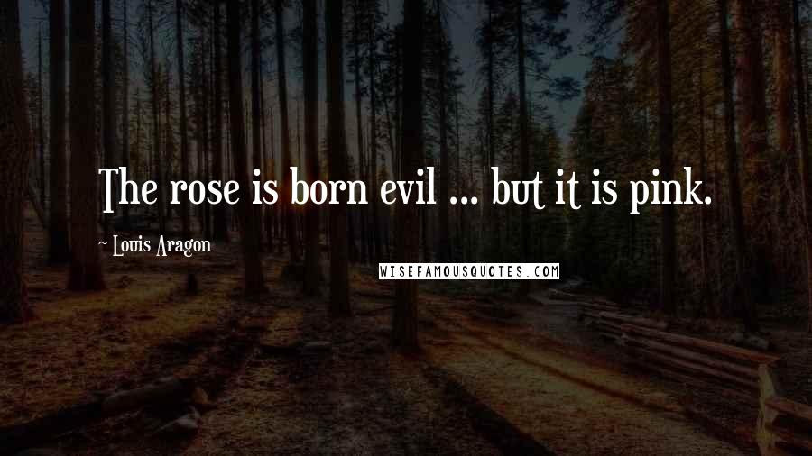 Louis Aragon Quotes: The rose is born evil ... but it is pink.