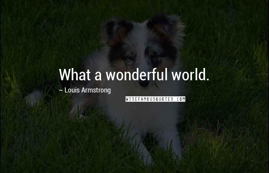 Louis Armstrong Quotes: What a wonderful world.