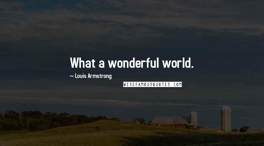 Louis Armstrong Quotes: What a wonderful world.