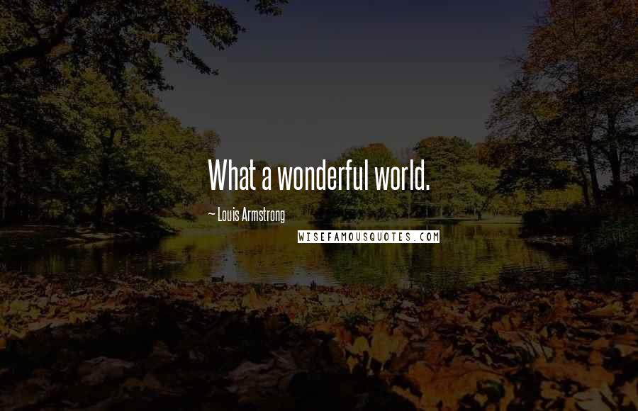 Louis Armstrong Quotes: What a wonderful world.