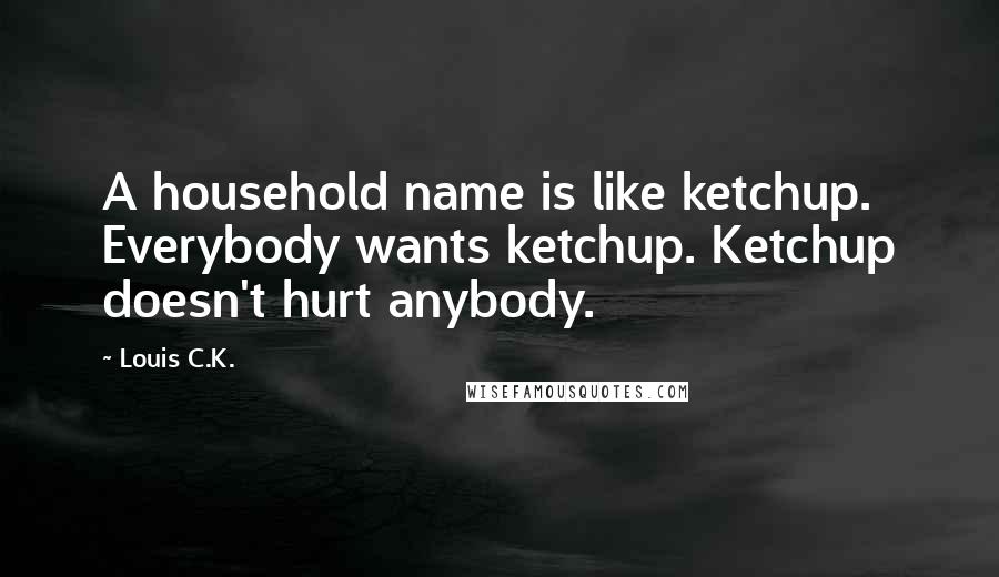 Louis C.K. Quotes: A household name is like ketchup. Everybody wants ketchup. Ketchup doesn't hurt anybody.
