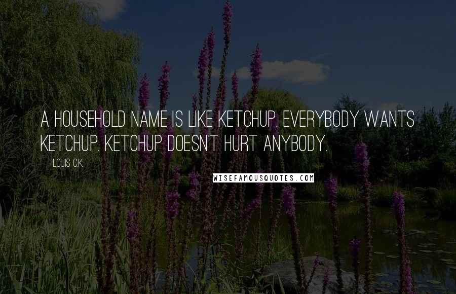 Louis C.K. Quotes: A household name is like ketchup. Everybody wants ketchup. Ketchup doesn't hurt anybody.