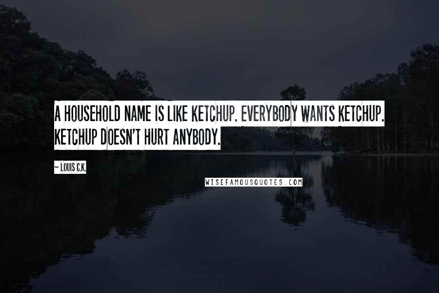 Louis C.K. Quotes: A household name is like ketchup. Everybody wants ketchup. Ketchup doesn't hurt anybody.