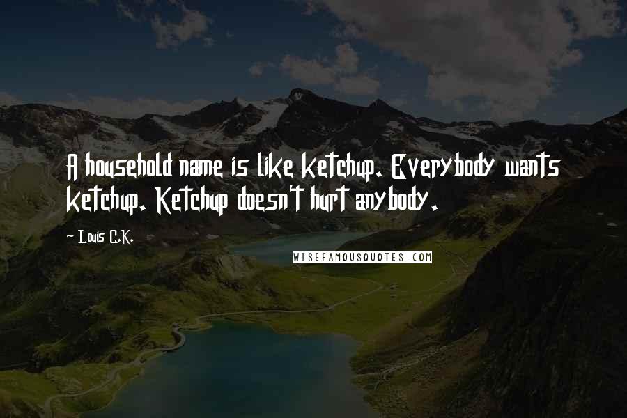 Louis C.K. Quotes: A household name is like ketchup. Everybody wants ketchup. Ketchup doesn't hurt anybody.