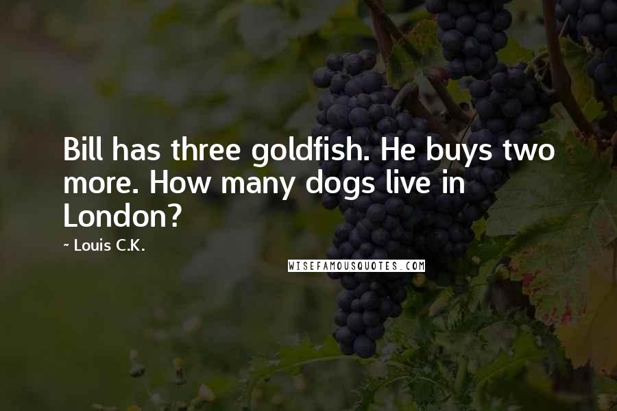 Louis C.K. Quotes: Bill has three goldfish. He buys two more. How many dogs live in London?