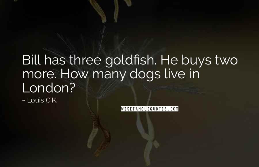 Louis C.K. Quotes: Bill has three goldfish. He buys two more. How many dogs live in London?