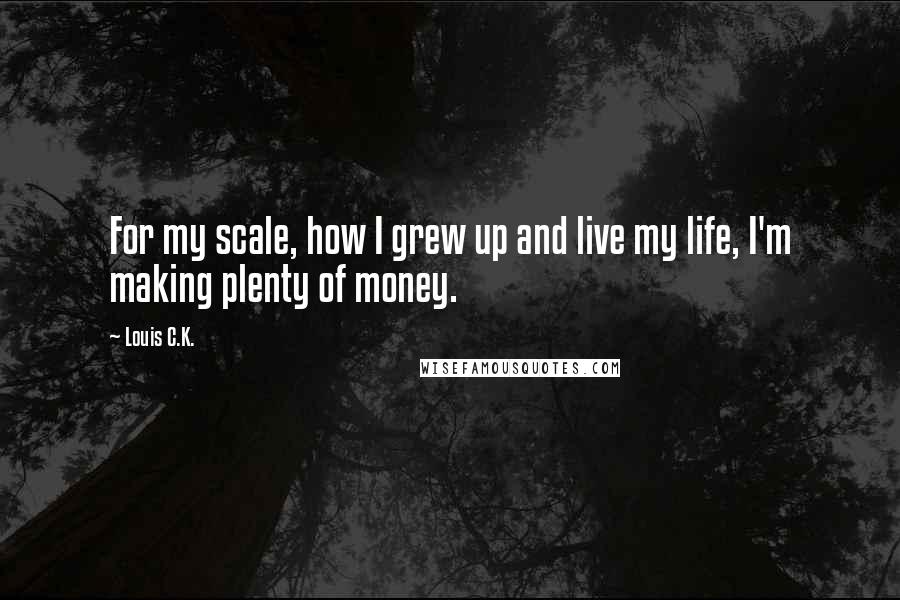 Louis C.K. Quotes: For my scale, how I grew up and live my life, I'm making plenty of money.