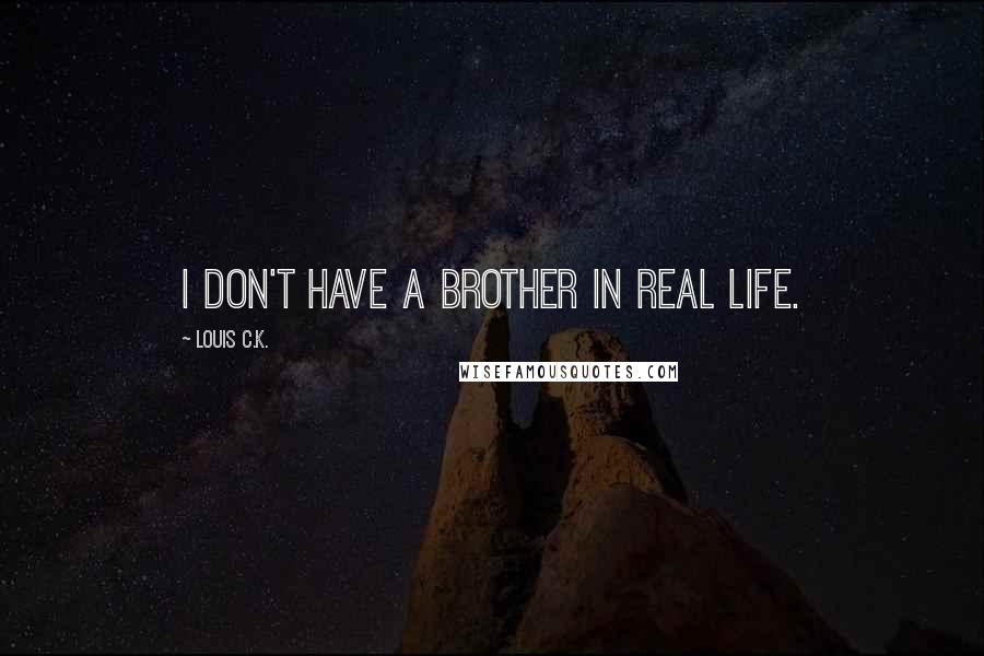 Louis C.K. Quotes: I don't have a brother in real life.
