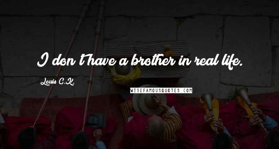 Louis C.K. Quotes: I don't have a brother in real life.