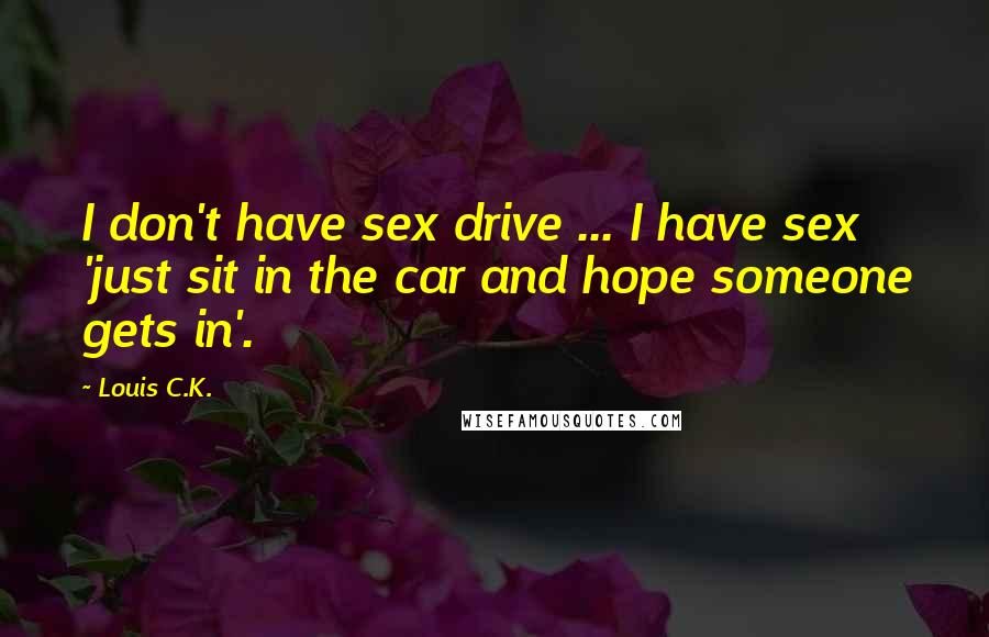 Louis C.K. Quotes: I don't have sex drive ... I have sex 'just sit in the car and hope someone gets in'.