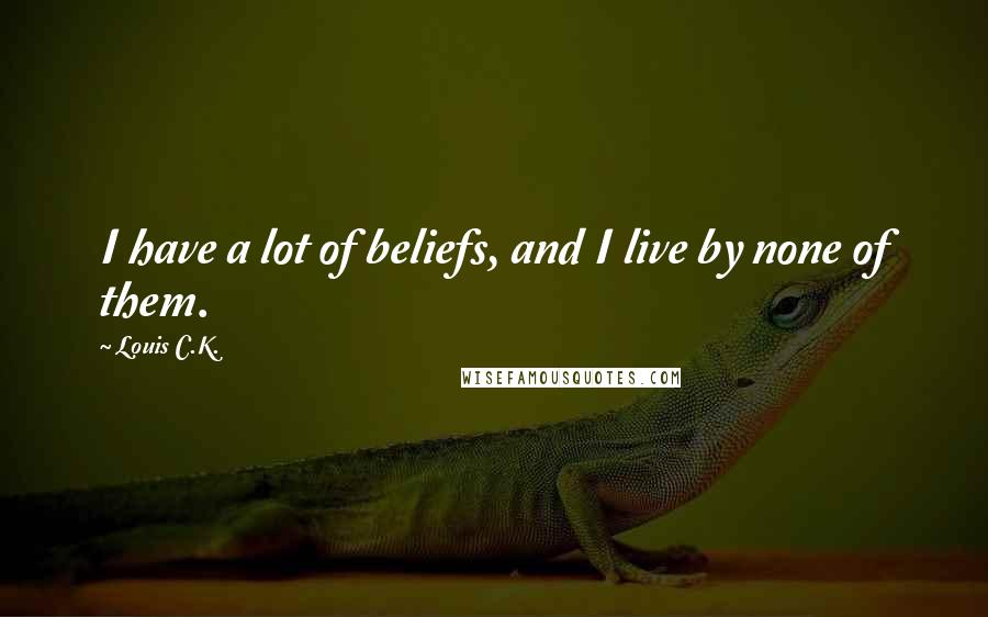 Louis C.K. Quotes: I have a lot of beliefs, and I live by none of them.