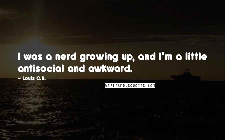 Louis C.K. Quotes: I was a nerd growing up, and I'm a little antisocial and awkward.