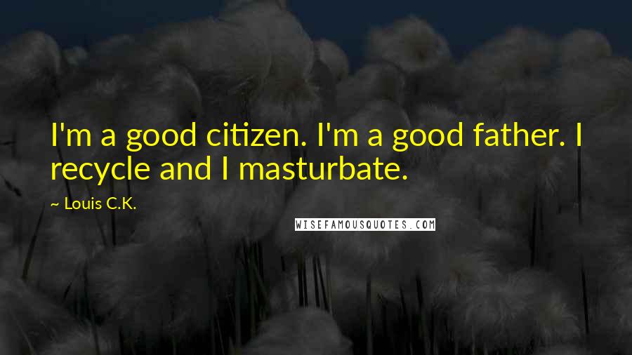 Louis C.K. Quotes: I'm a good citizen. I'm a good father. I recycle and I masturbate.