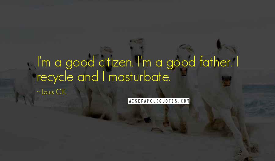 Louis C.K. Quotes: I'm a good citizen. I'm a good father. I recycle and I masturbate.