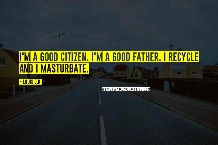 Louis C.K. Quotes: I'm a good citizen. I'm a good father. I recycle and I masturbate.
